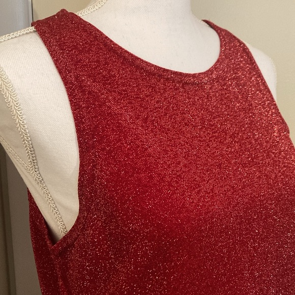 Vintage Red Sparkly Shift Dress by All That Jazz - Size 4-6 90's Y2K - Picture 3 of 12